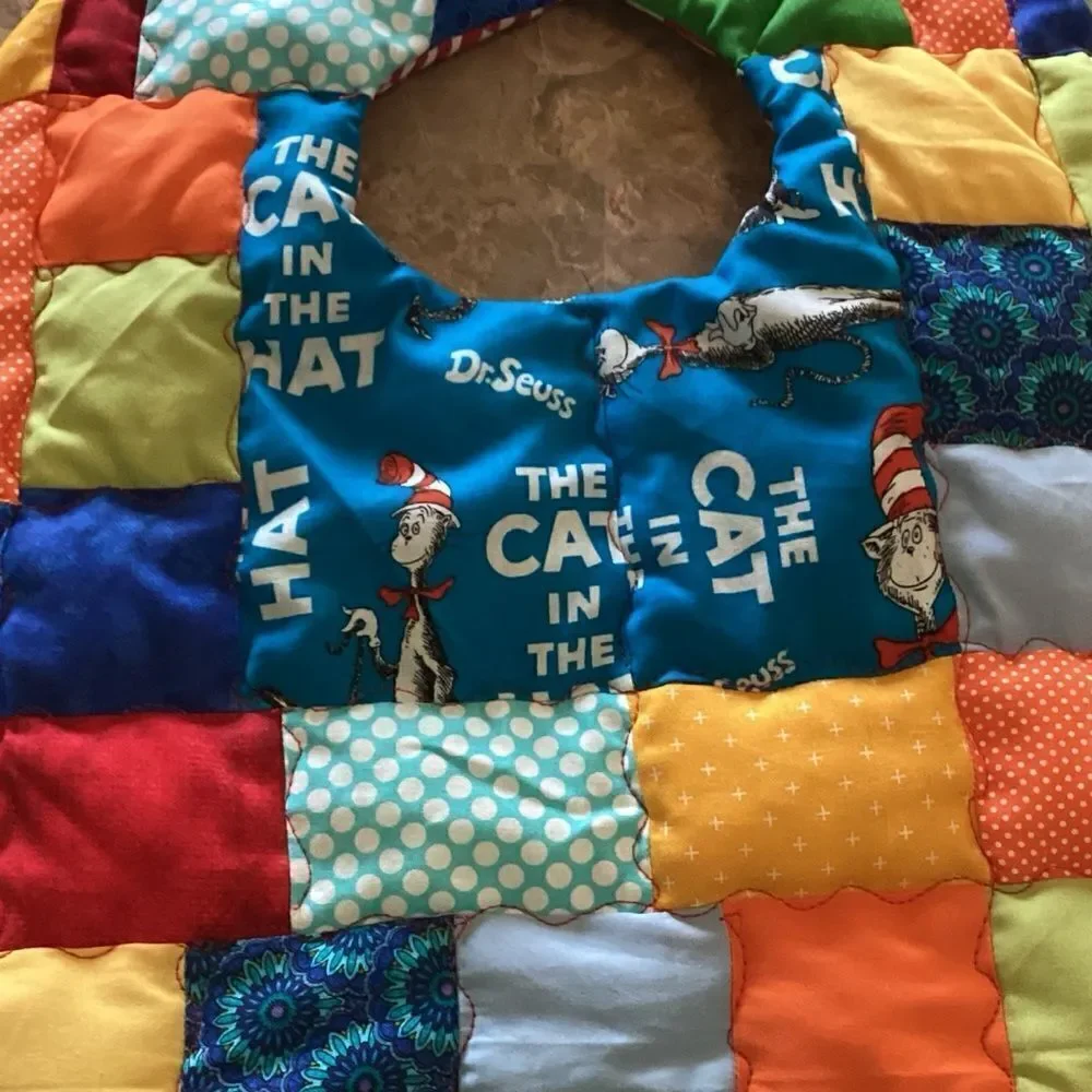 NWT. Hand Crafted Reversible Quilted Baby Bib